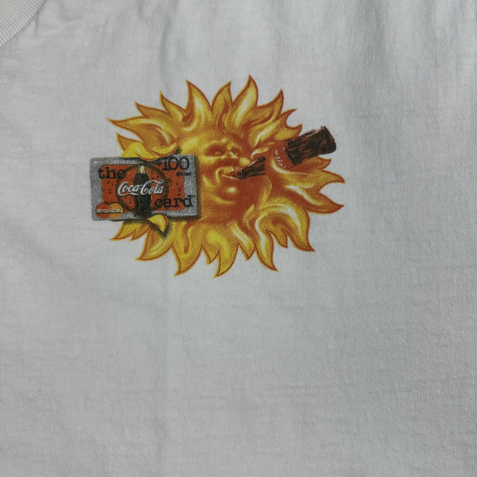 Vintage Coca Cola Shirt Mens XL White Sun Soda Advertising Graphic Tee 90s gallery