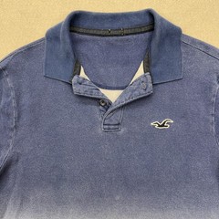 Hollister Blue Ombre Epic Flex Stretch Short Sleeve Polo Shirt Size L