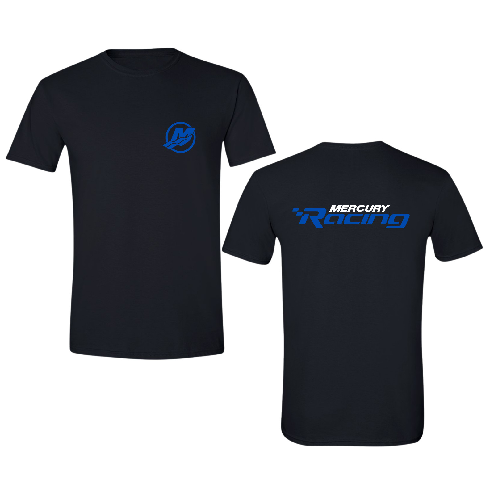 Mercury Mercruiser Boat outboard Racing T-Shirt Free Decal-MORE COLORS INSIDE!! gallery