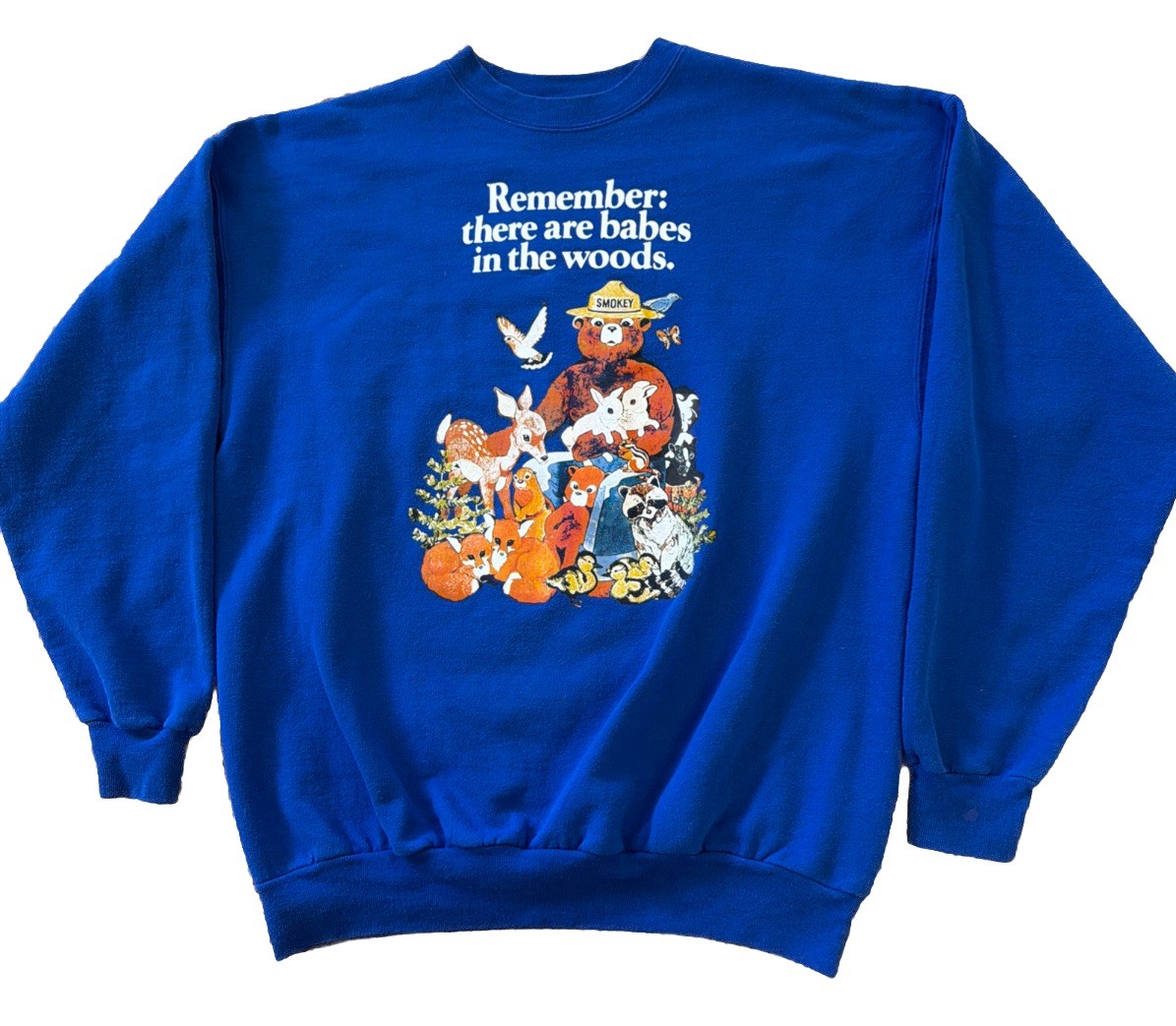 90s Bear Remember There Are Babes in the Woods Shirt Smokey Bear Sweatshirt L gallery