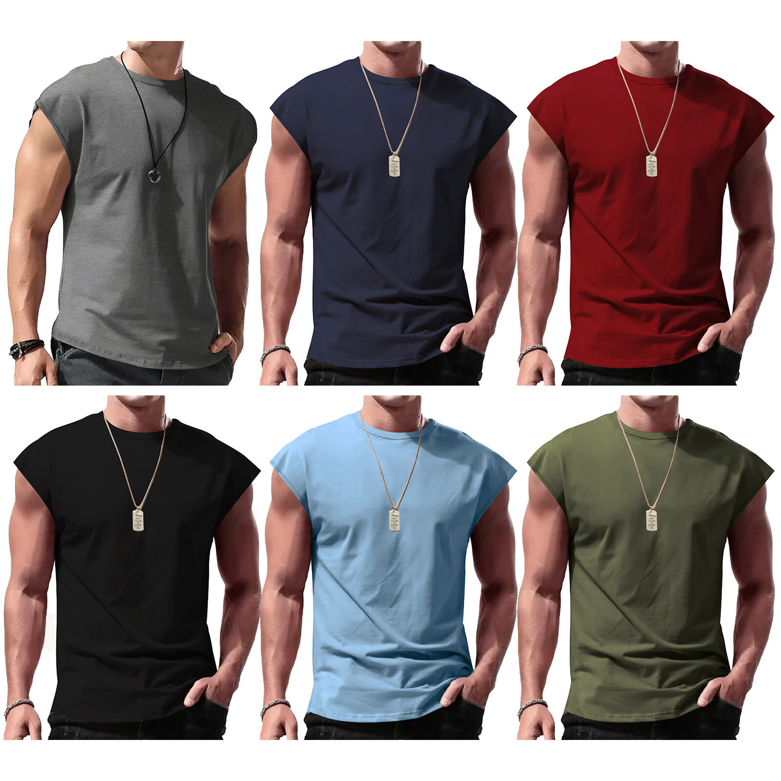Men Workout Tank Tops Bodybuilding Shirts Sleeveless Gym Athletic Muscle T-shirt gallery