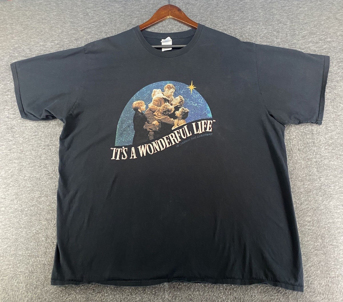 It's A Wonderful Life Graphic Short Sleeve Black T-Shirt Men’s Size 3XL See Pics gallery