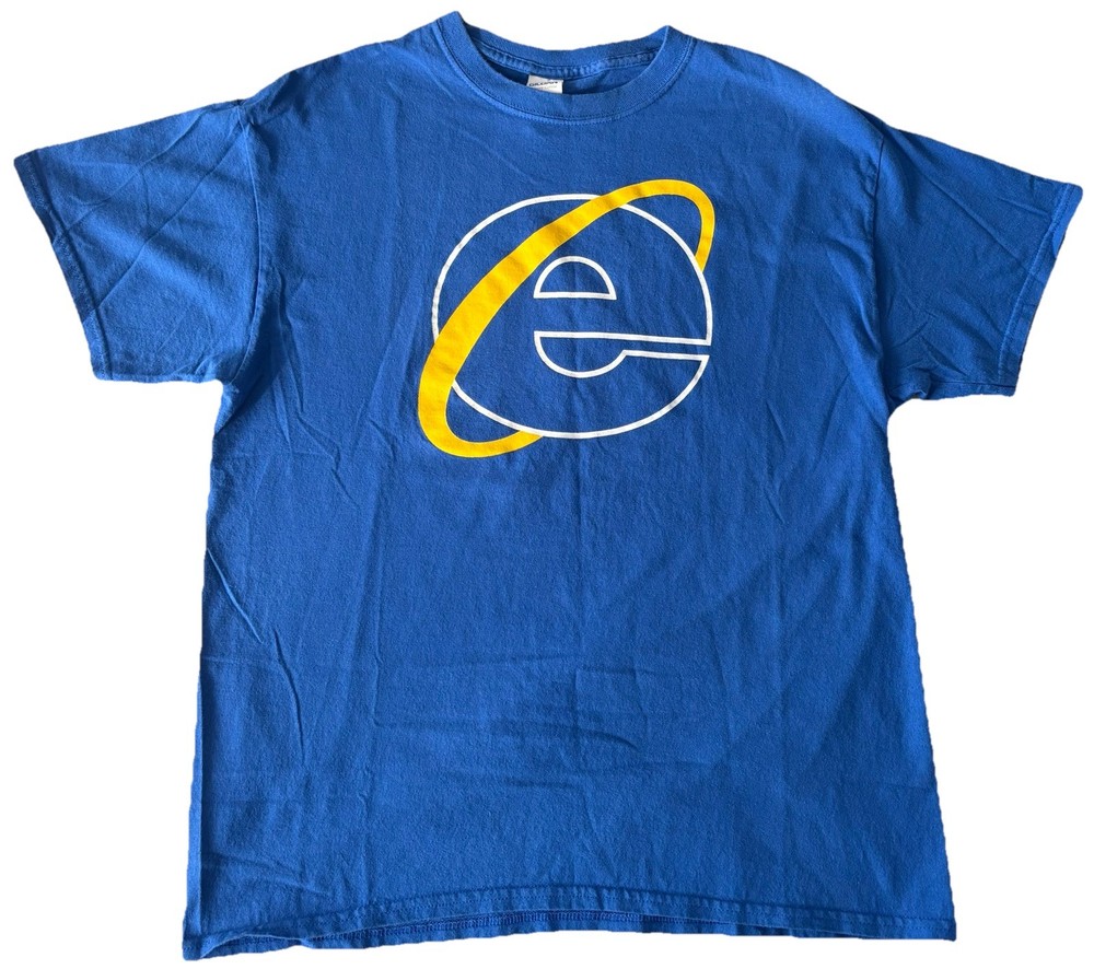 Internet Explorer Logo – “Loading… 19” Parody T-Shirt – Blue – Size L