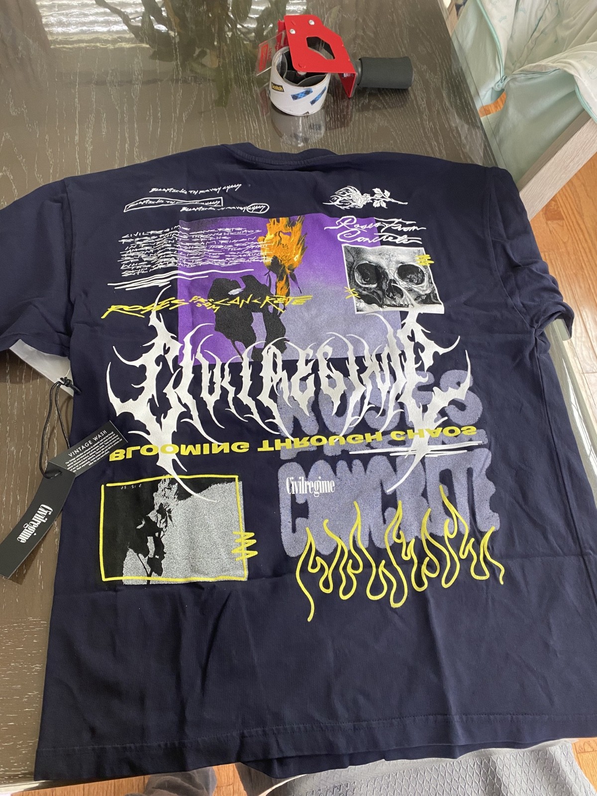 Civil Regime Roses T-Shirt XL — Nice Quality Free Ship