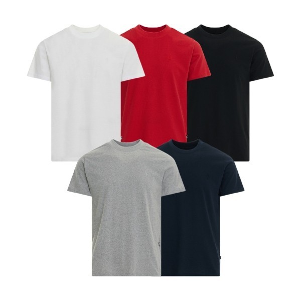 5 Pack Black Horse Club Mens Crew Neck Cotton T Shirts Embroidered Logo S-XXL gallery