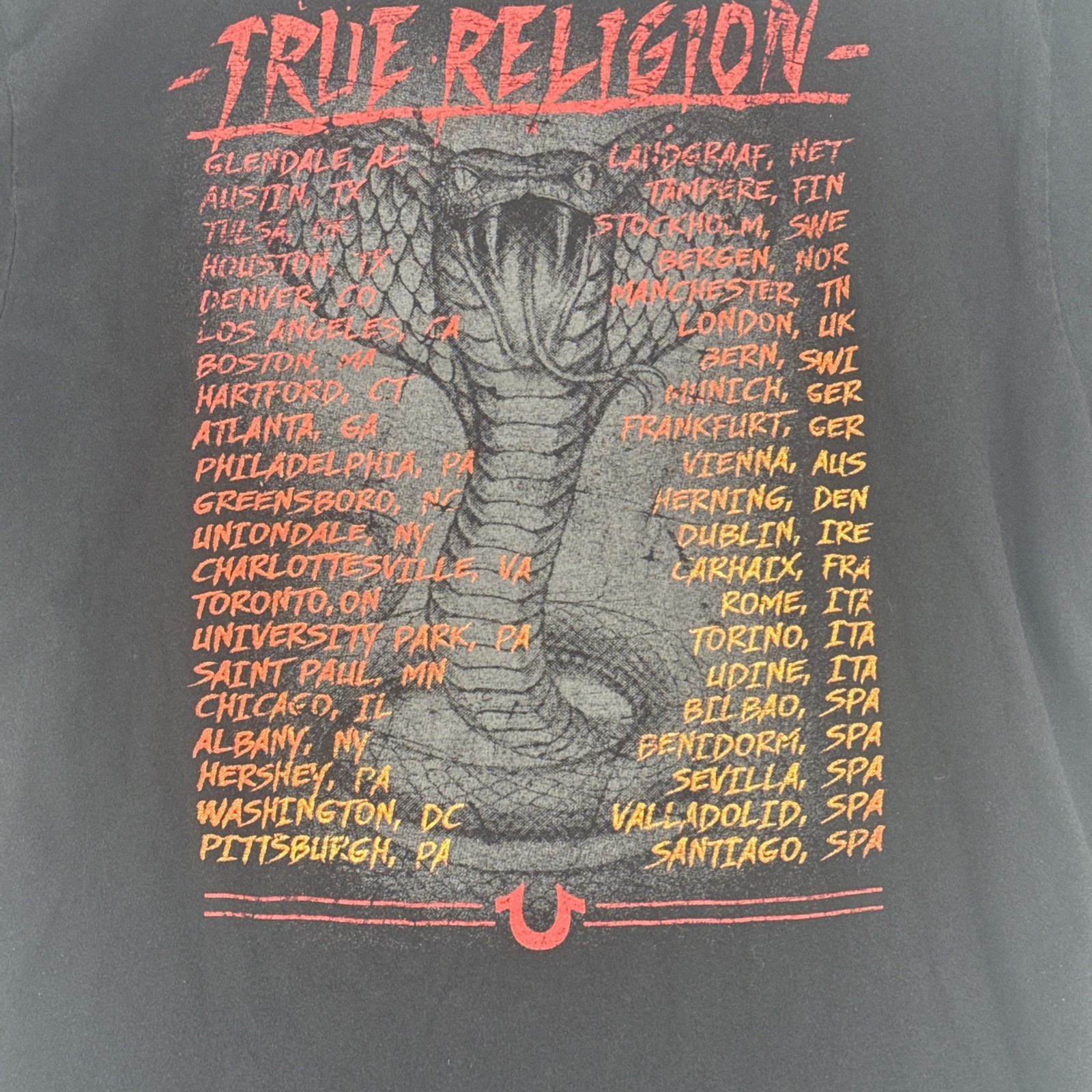 True Religion - World Tour- Skull Tee Shirt Men’s XXL 100% Cotton gallery