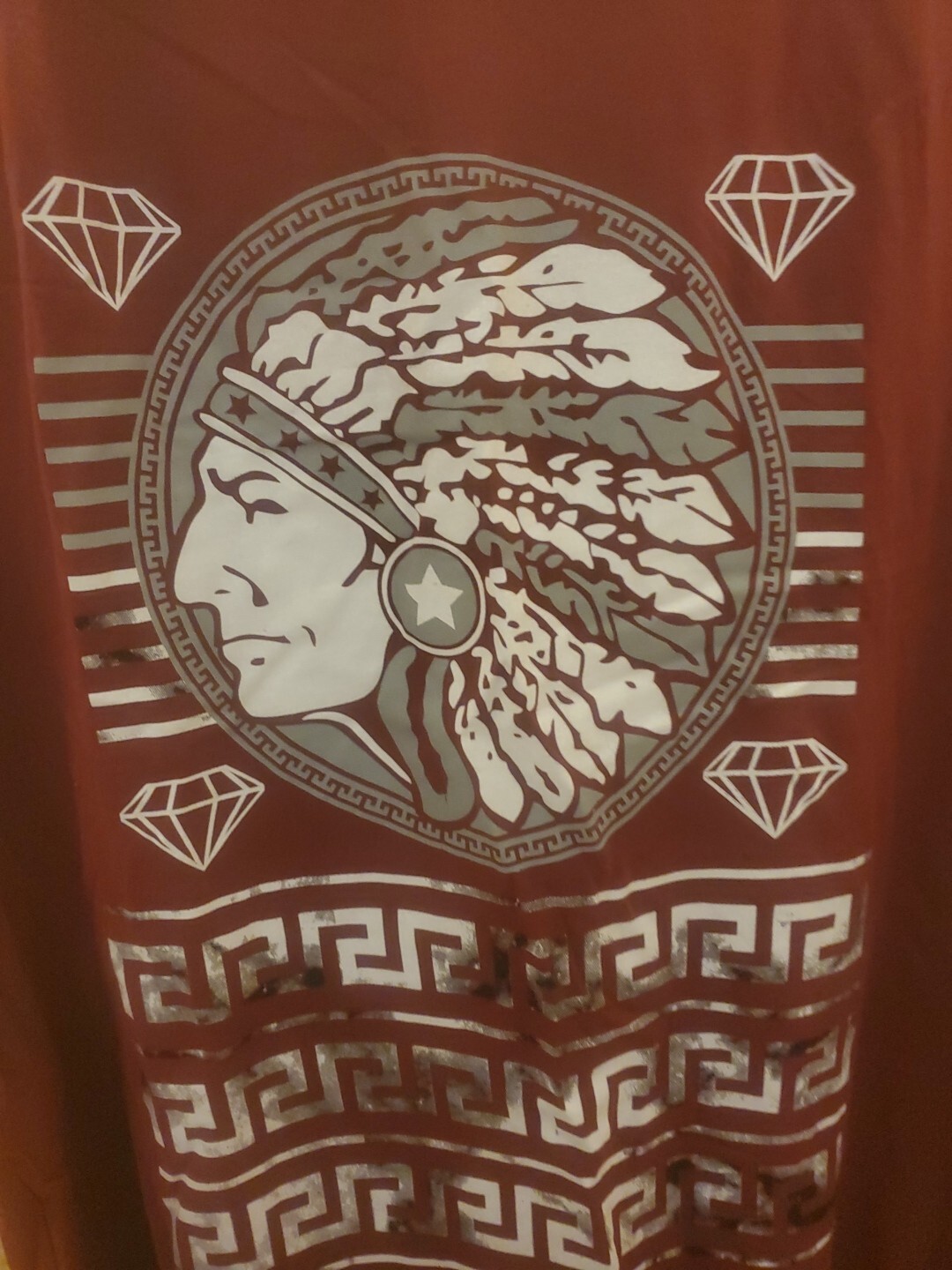 Launder Mens Shirt Size XL Red White Indian Diamonds Hooded Pull On Sleeveless gallery