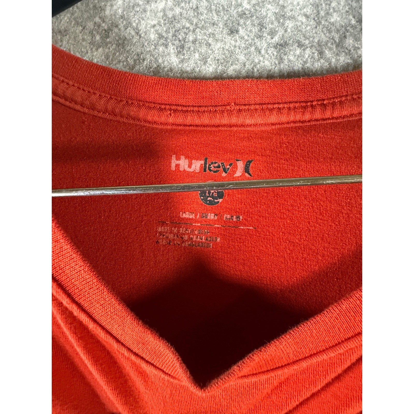 Hurley Mens Red Athletic Dept Graphic T-Shirt Large Short Sleeve Crew Neck gallery