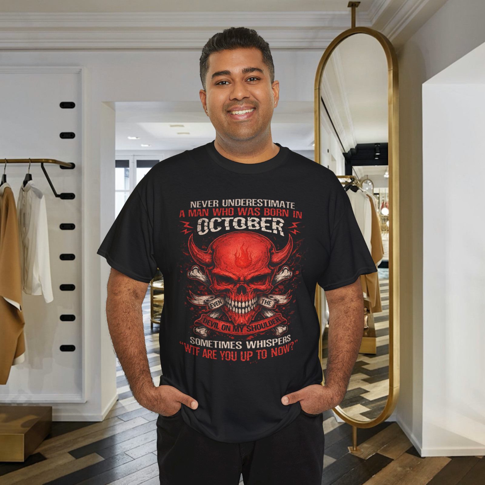 Skull Satan Never Underestimate A Man Was Born In October Sometimes gallery