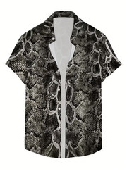 Featuring a Snake Skin Pattern – 3D Print Hawaiian Shirt – Adults & Youth