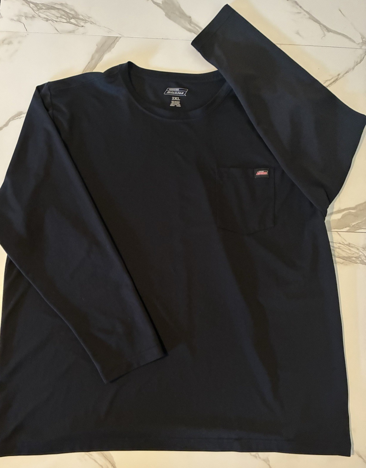 Genuine Dickies Mens T-Shirt 2XL Black Shorts Sleeve Perfomrance Work Pocket Tee