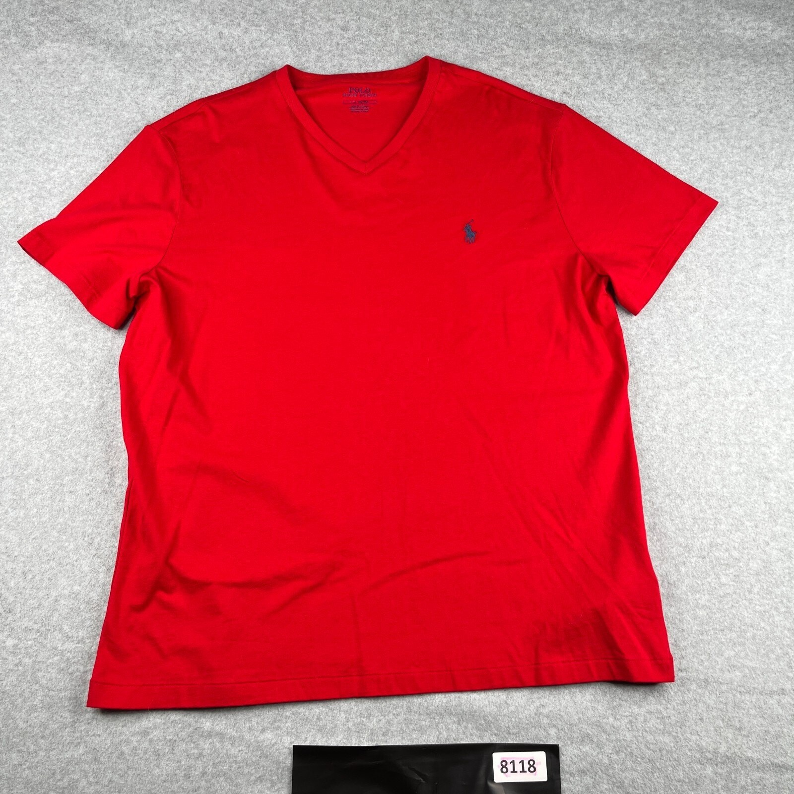 Polo Ralph Lauren Large Red V Neck Navy Pony Casual Basic gallery
