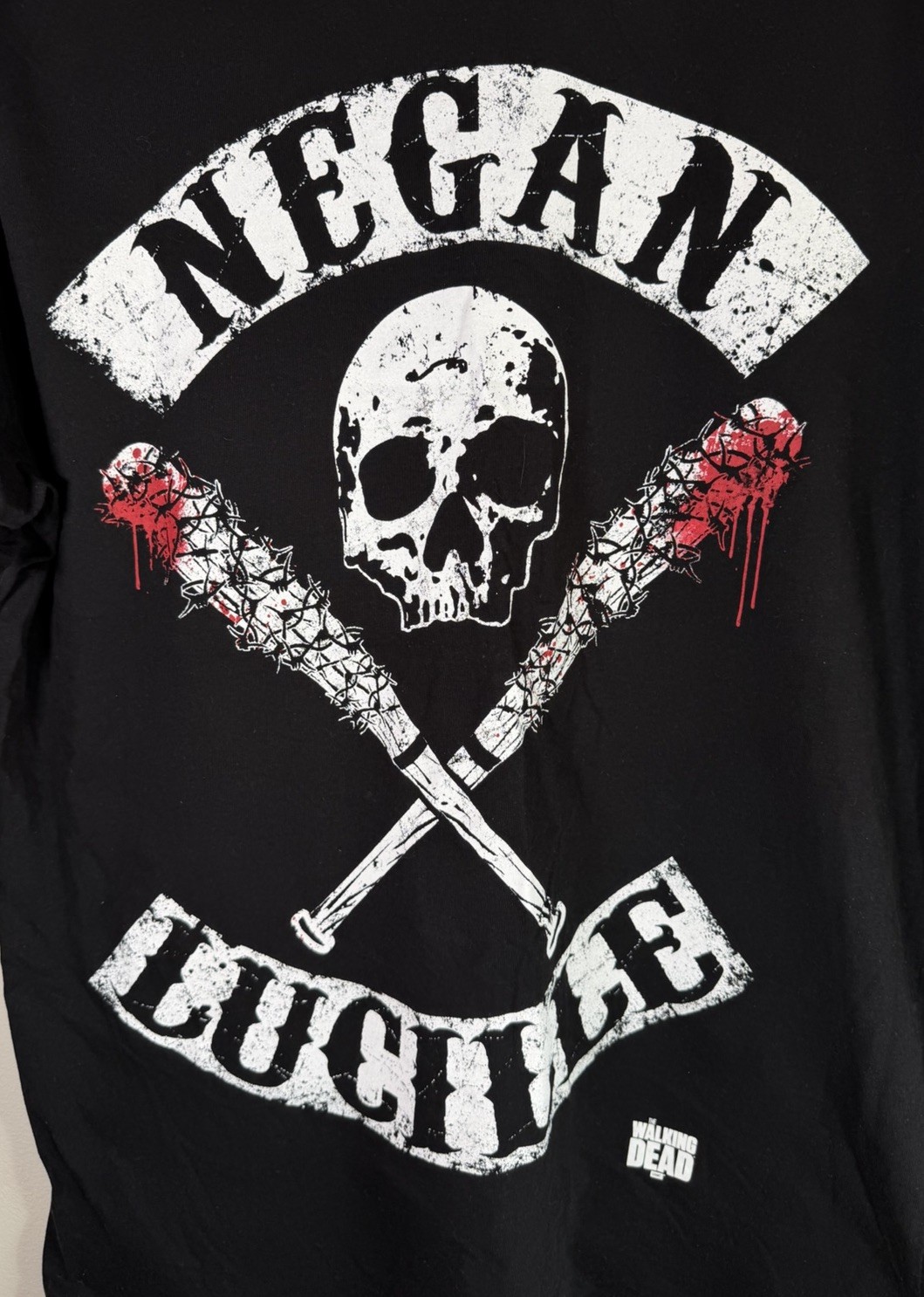 The Walking Dead Negan Skull Crossed Lucille Bats T-Shirt Licensed UK Large 2017 gallery