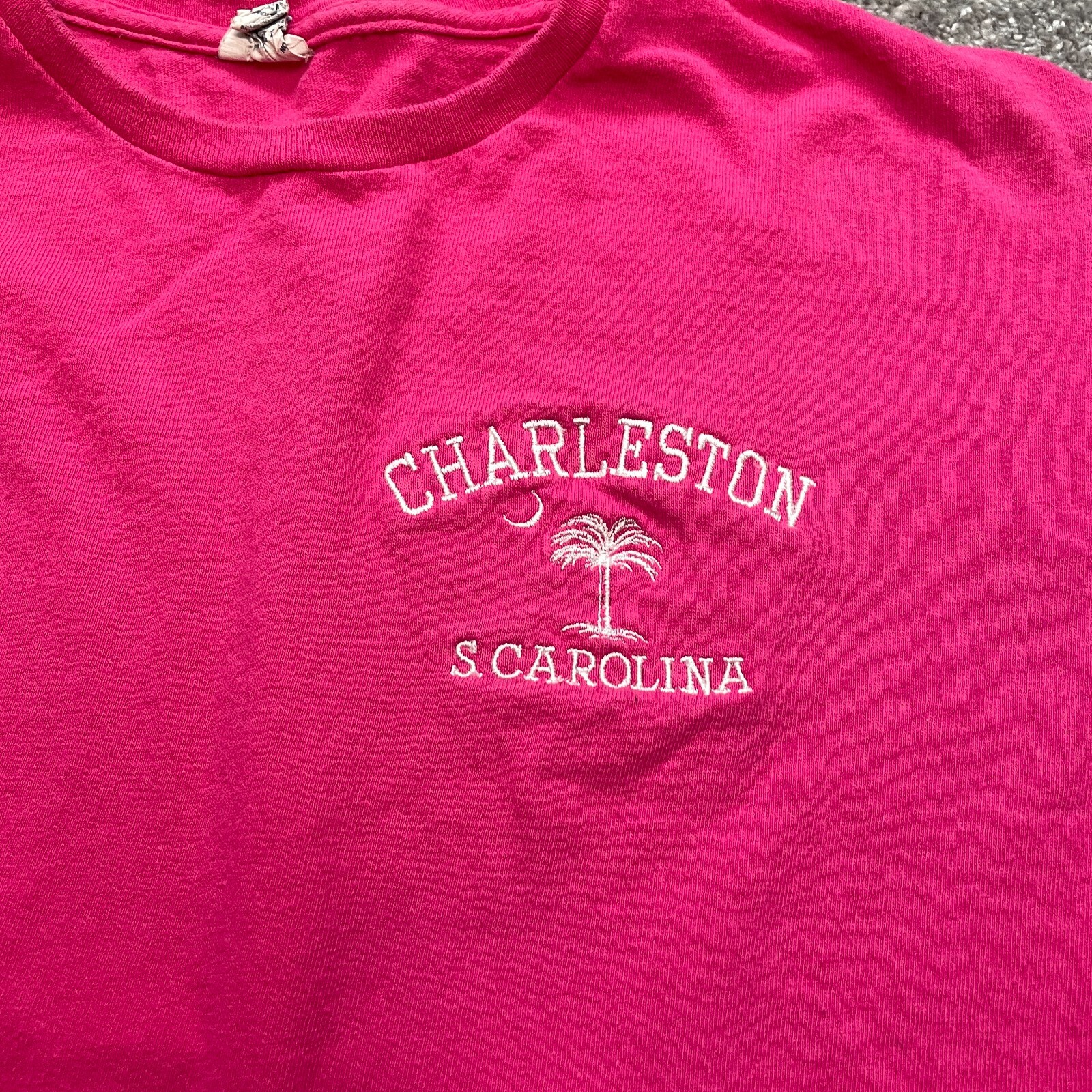 Delta Pro Weight Shirt Adult Medium Pink Charleston South Carolina Logo Cotton gallery