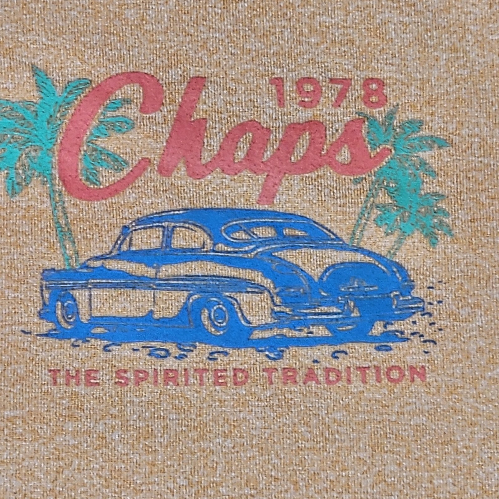 Chaps Along The Seacoast Graphic T-Shirt Men's L Orange Polyester Spandex gallery
