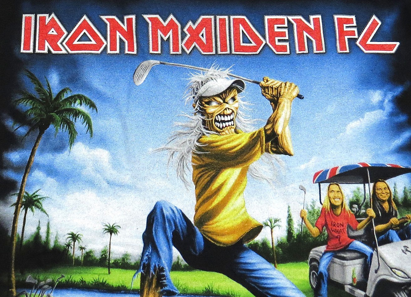 vtg Iron Maiden FC EDDIE GOLF FLORIDA 2011 t-shirt Final Frontier Dates FAN CLUB gallery