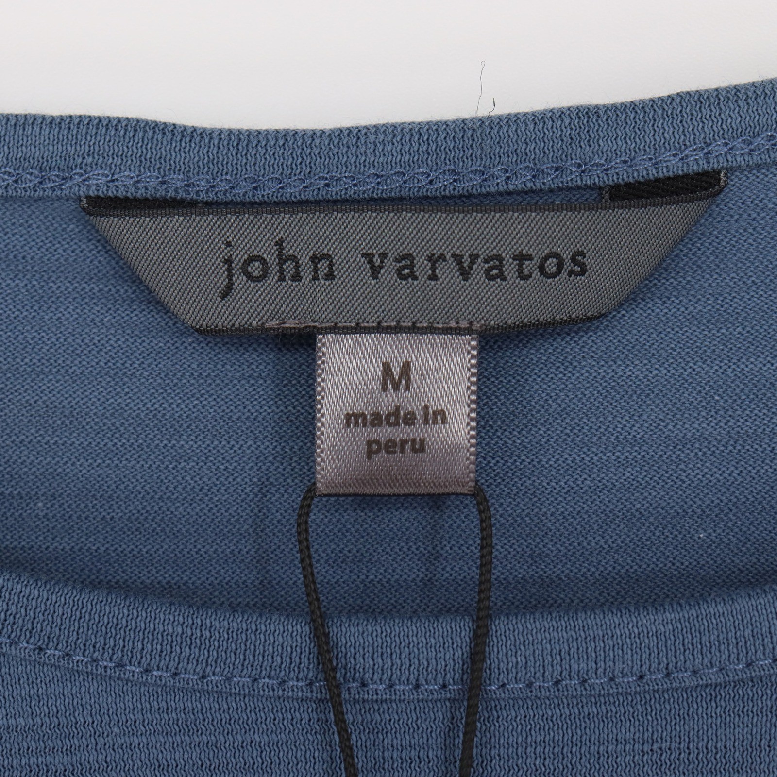 John Varvatos Men's Dutch Blue Pima Cotton Slub Crew Neck T-Shirt Size M NWT gallery