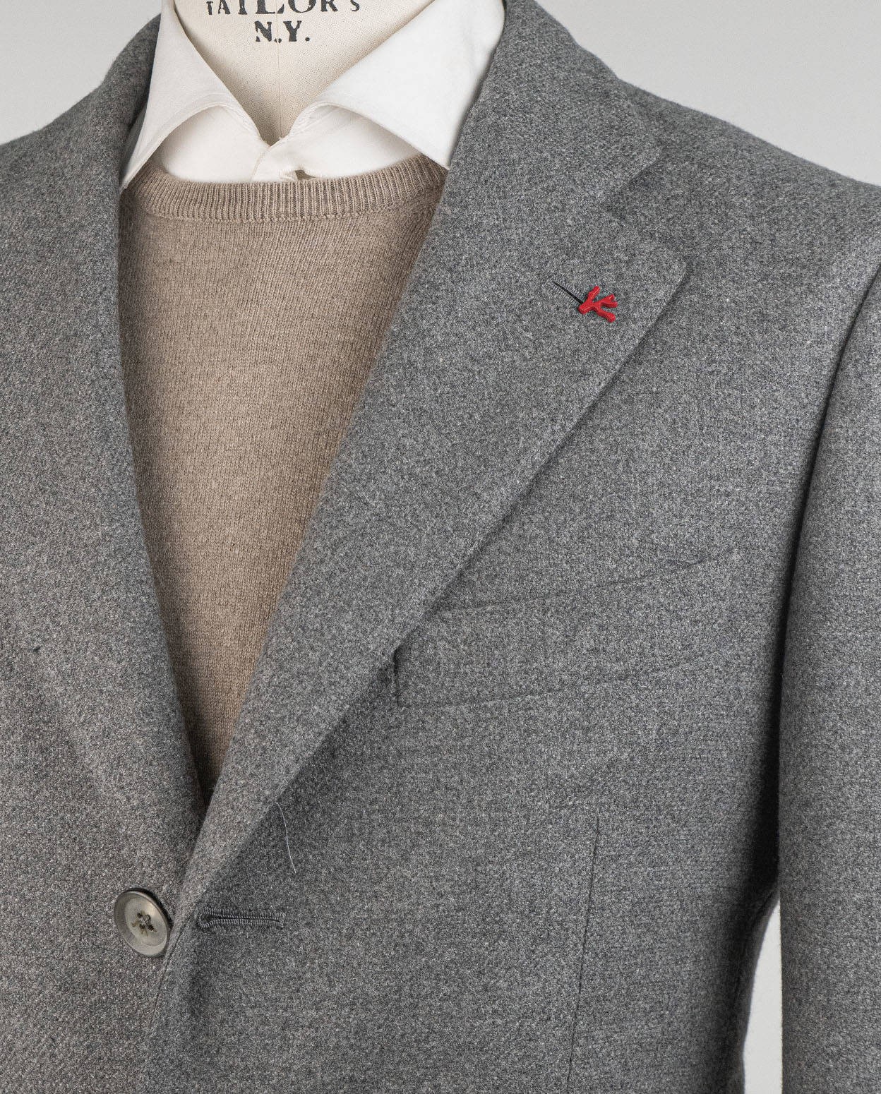 NEW ISAIA GRAY WOOL CASHMERE OVERCOAT US 46 - EU 56 US90 gallery