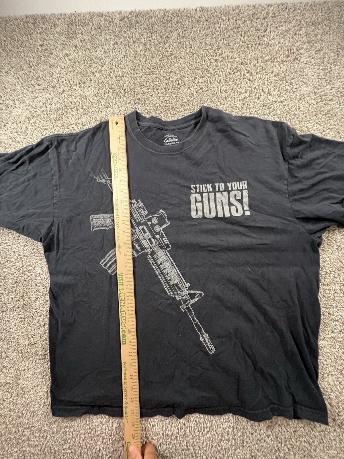 Cabela's Men's T-Shirt Handgun stick To Your Guns Size 2XL Black gallery