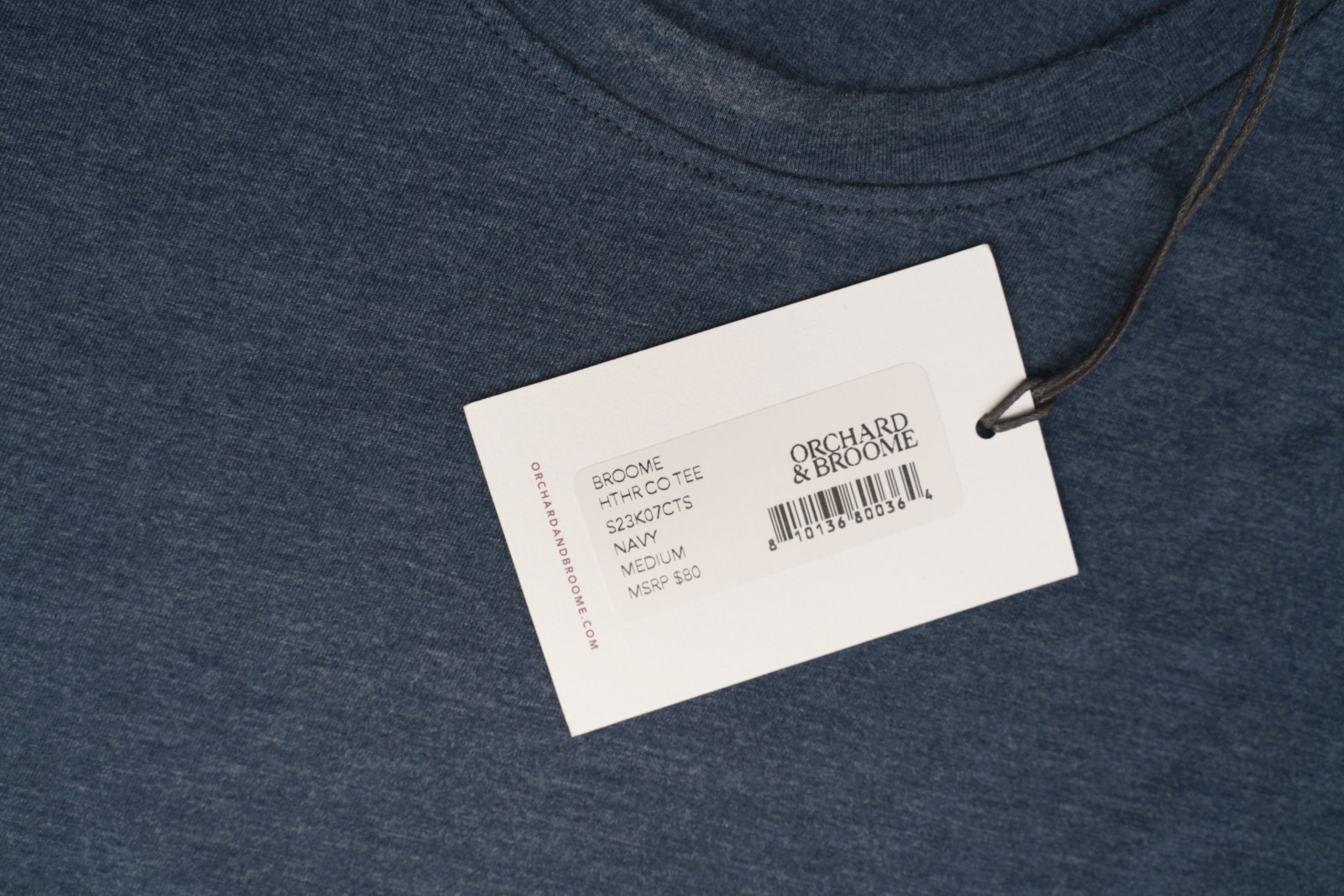 ORCHARD & BROOME Heather Blue T-Shirt Regular Fit Pima Stretch Lightweight M gallery