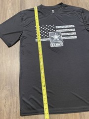 US Army Large Flag Logo Black Performance T-Shirt Military Official Licensed New