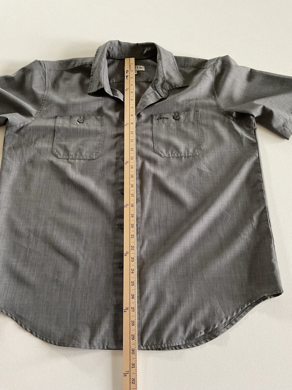 Orvis Gray Chambray Button-Up Shirt Men's Short Sleeve gallery