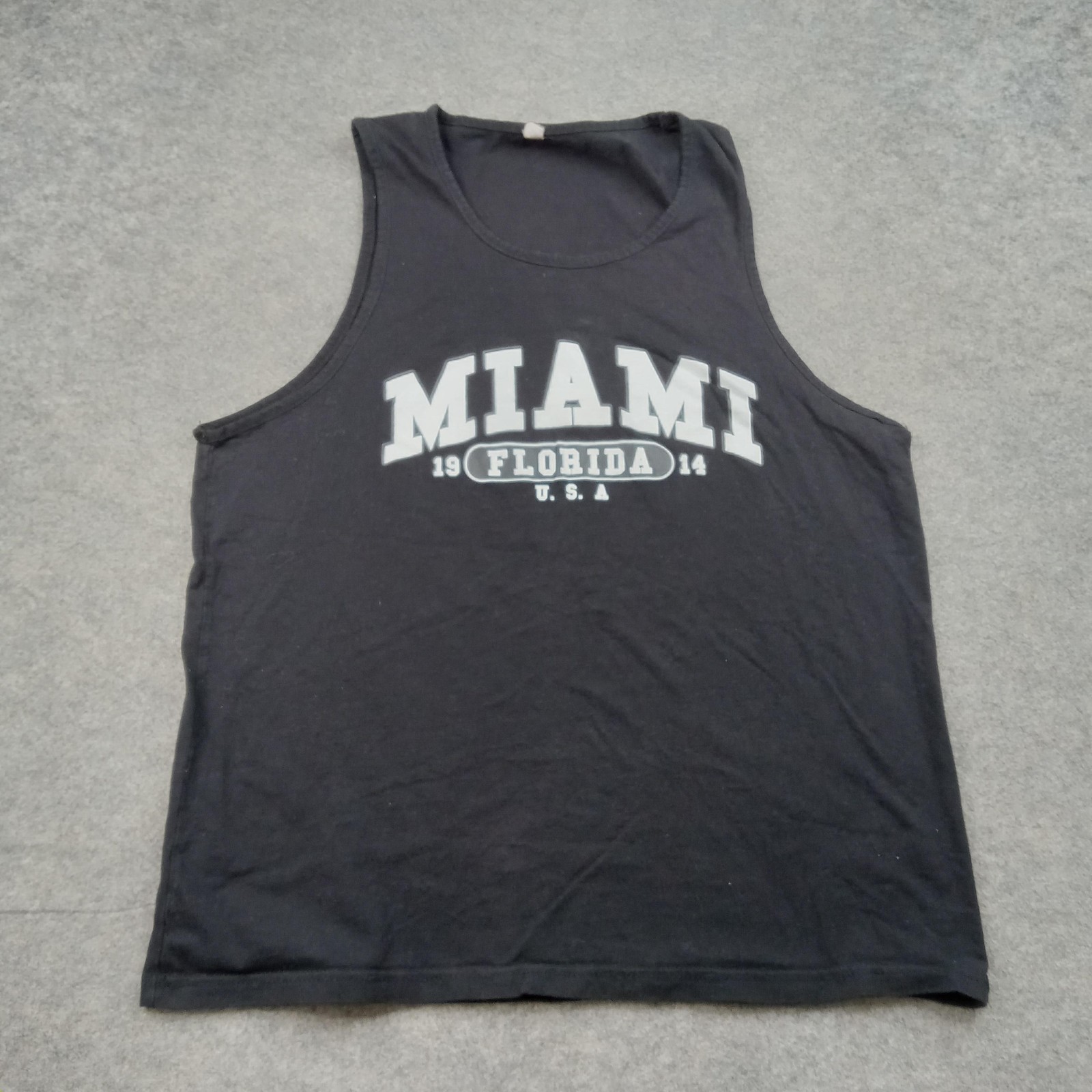 Miami Shirt Mens Large Black Next Level Florida USA Graphic Tank Top Sleeveless gallery