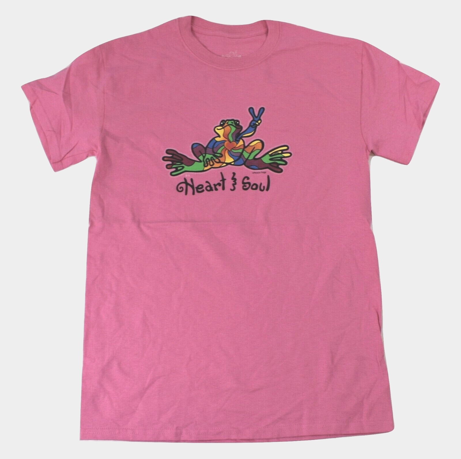 Peace Frogs Mens Heart & Soul Azalea Pink Tee Shirt New S, M, 2XL gallery