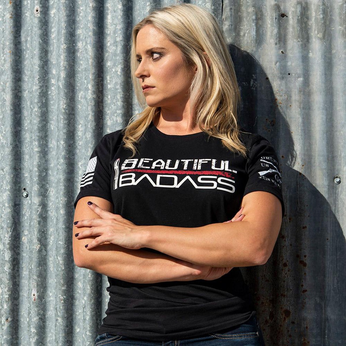 Grunt Style Women's Beautiful Badass T-Shirt - Black gallery