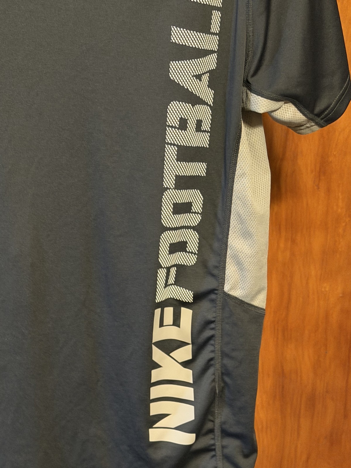 Nike Football Dri-Fit Shirt Mens Large Gray Vertical Graphic Tee gallery