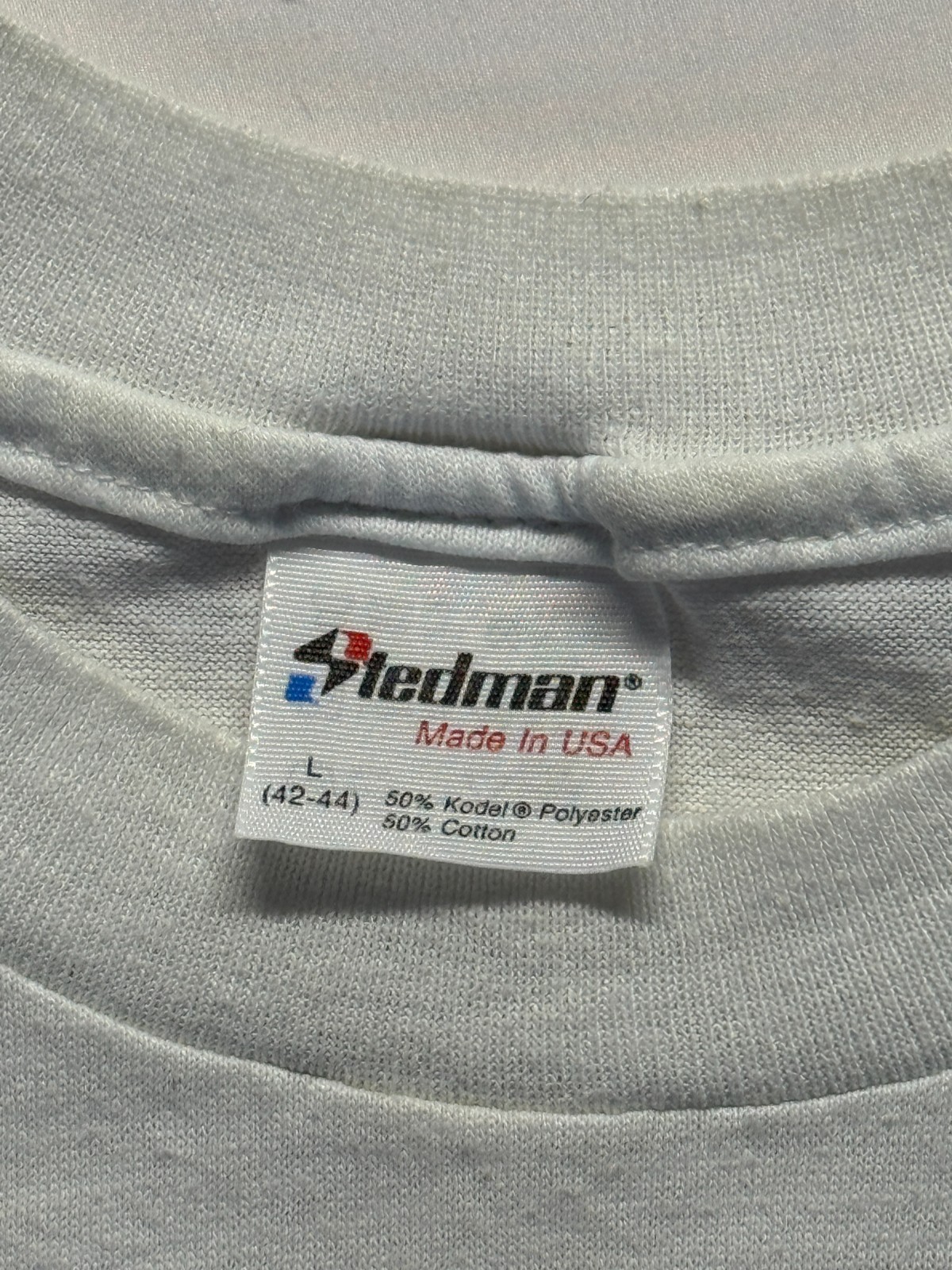 VTG Stedman T Shirt Mens Large White Graphic Print Richmond Newspapers Marathon gallery