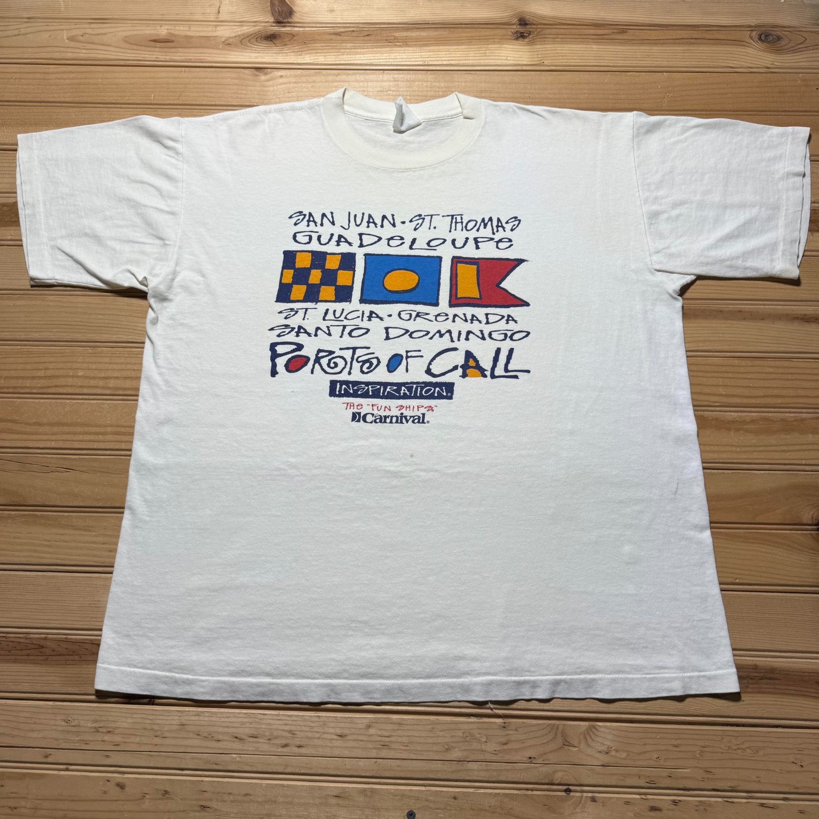 Vintage 1996 Cruise Ports Of Call Ships Caribbean Nautical Graphic T-Shirt – XXL