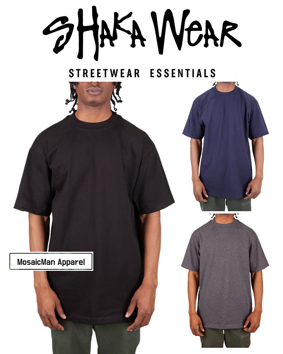 Shaka Wear Max Heavyweight Plain Cotton Crew Neck Short Sleeve Big Tall T-shirt gallery