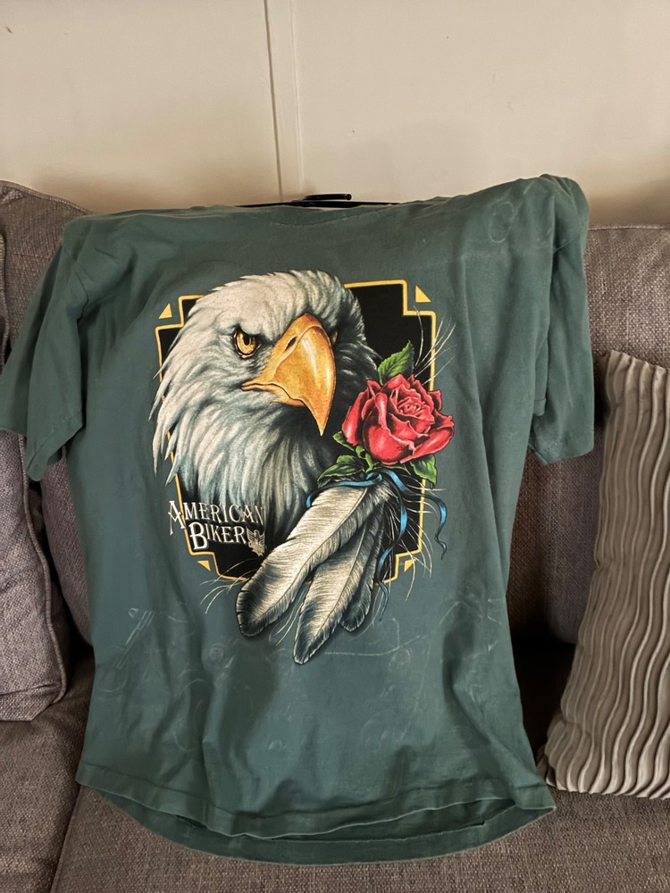 VINTAGE AMERICAN BIKER 90s EAGLE DAYTONA BEACH t shirt USA CMJ