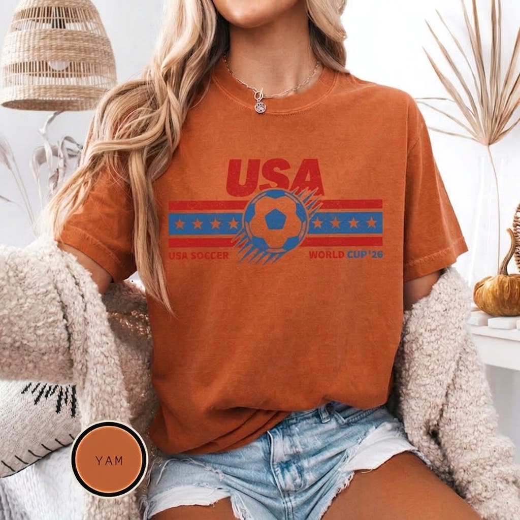 Vintage USA Soccer World 26 T-Shirt, USA Football Fan Shirt gallery