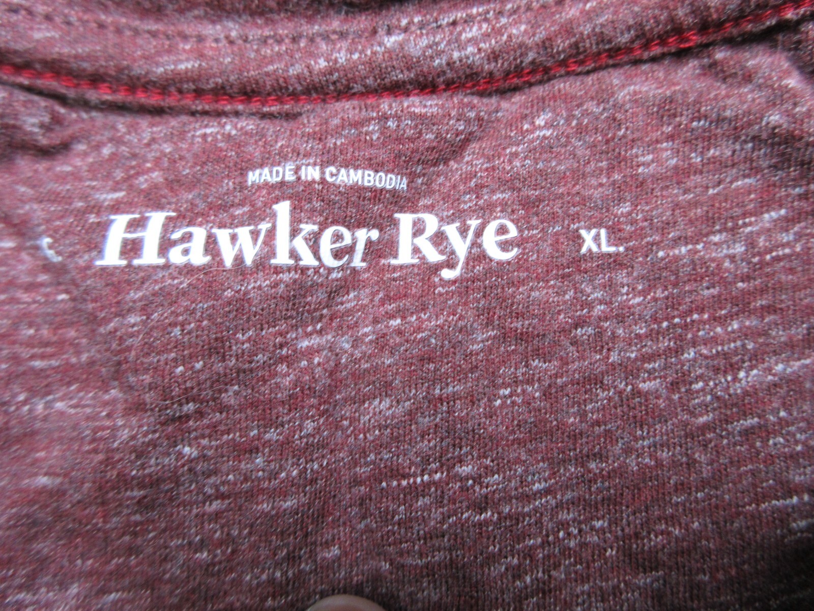 Hawker Rye Heather Red Slim Fit Short Sleeve Henley T-Shirt Men's Size X-Large gallery