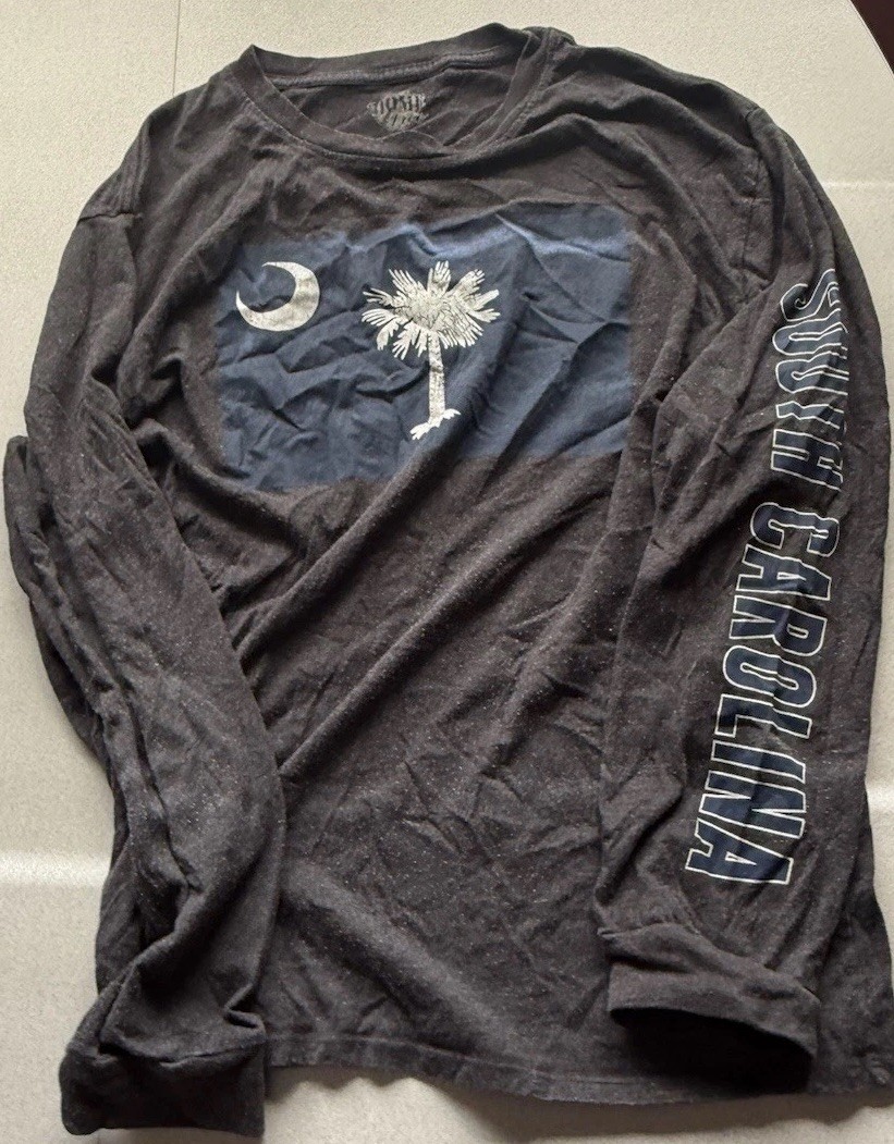 Home Free South Carolina Long Sleeve Shirt Palmetto Tree Crescent Moon Flag XL