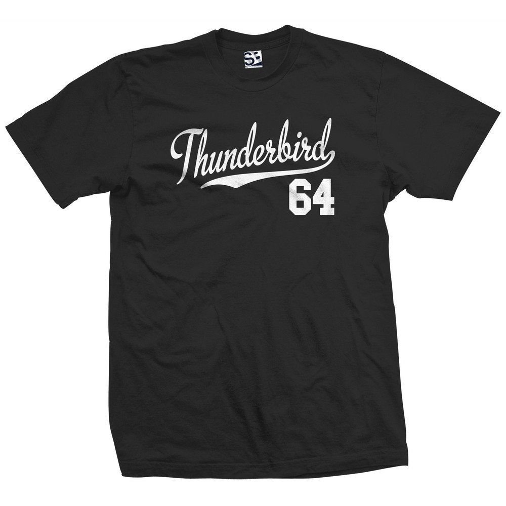 Thunderbird 64 Script T-Shirt | 1964 T-Bird Classic Car Sports Jersey Tee Shirt