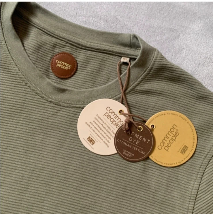 Common People Ottoman Textured Shirt Garment Dye Relaxed Fit Green Ribbed XL NWT gallery