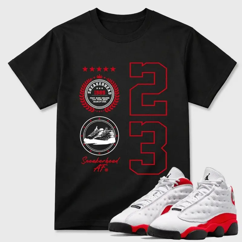 White and University Red Match Shirt, Shirt To Match, Cherry Sneaker gallery