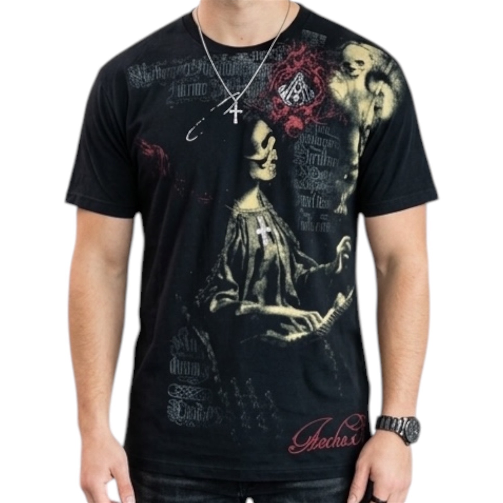 ARCHAIC by AFFLICTION Black LULLABY Short Sleeve Slim Fit Y2K Mens T-shirt NWT gallery