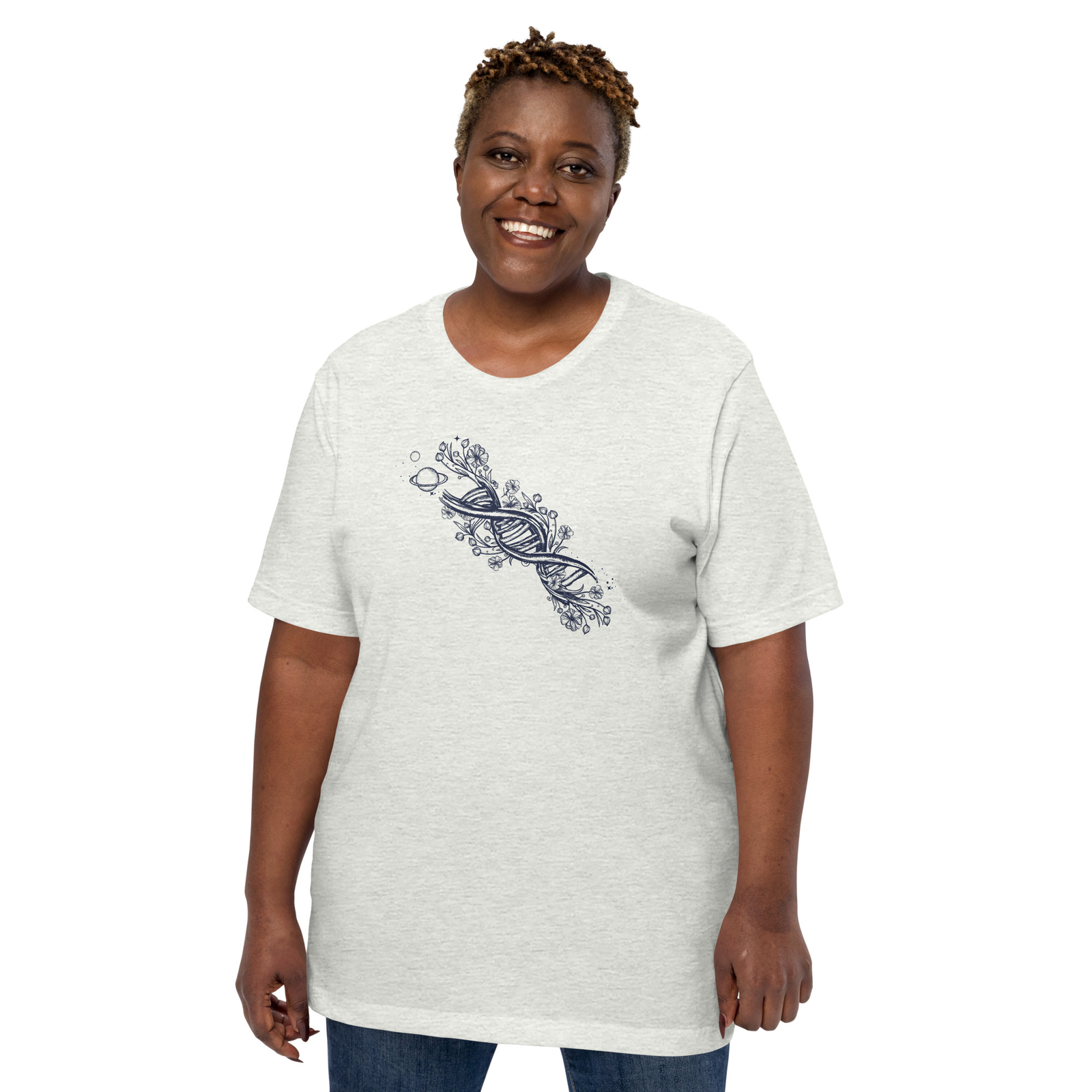 Every Fiber - Abstract DNA Universe Drawing - Vintage Retro Graphic Tee Shirt gallery