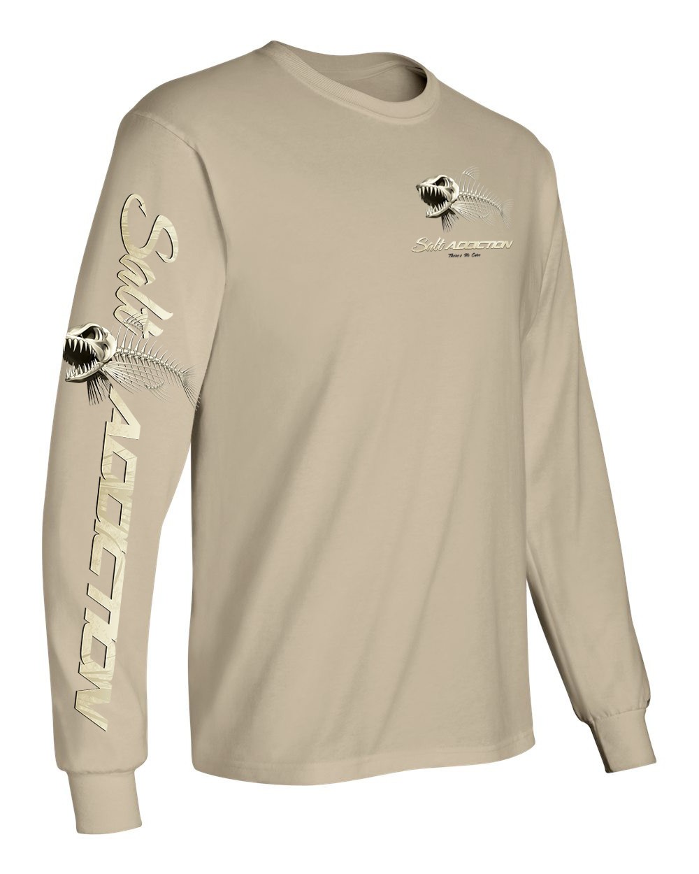 Salt Addiction Bonefish Flats Fishing Long Sleeve T Shirt Cotton Fish bones gallery
