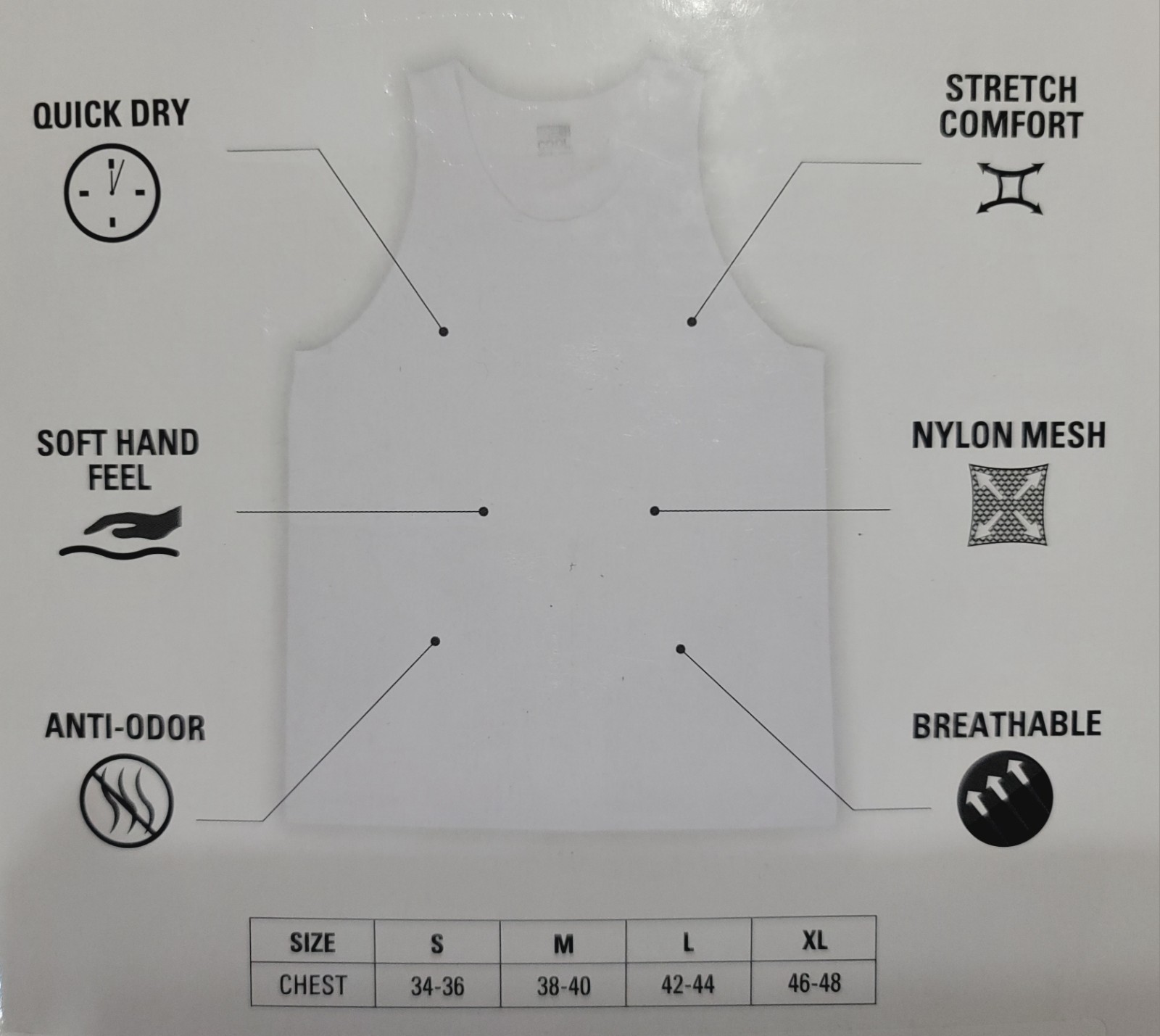 Brand New 32 Degrees Cool Men's Comfort Mesh Tank Tops - 3 Pack White Large gallery