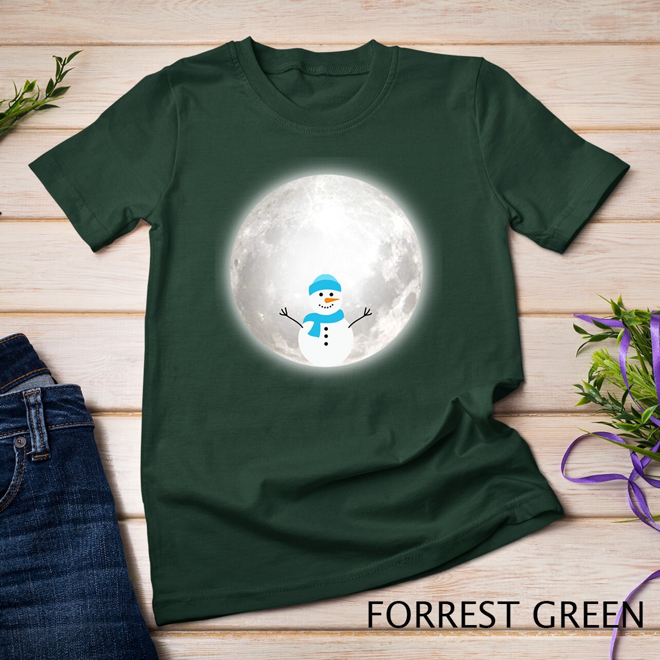 Snow Moon Snowmoon Snowman Unisex T-shirt gallery