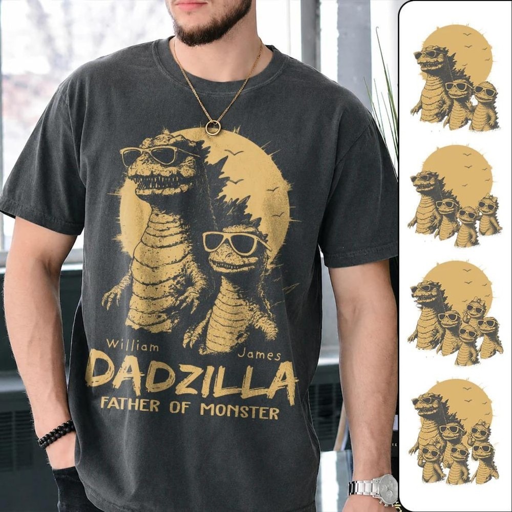 Personalized Dadzilla Shirt Father Day Gifts for Dad Funny Papa T-shirt Cool Dad