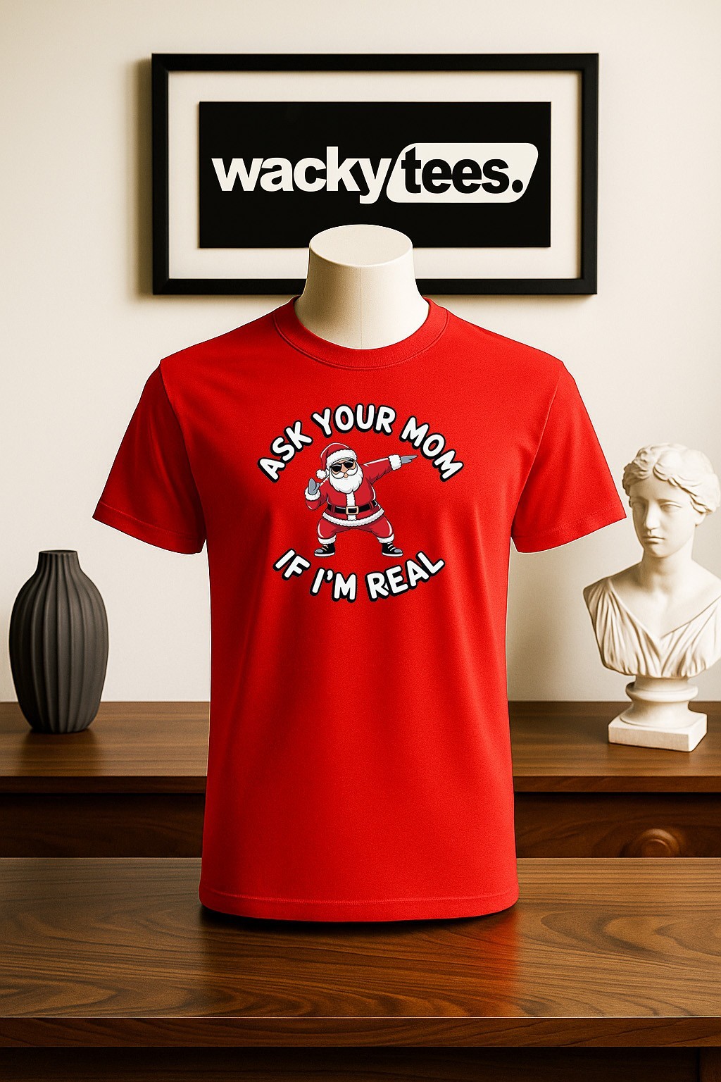 Ask Your Mom If Im Real Santa Claus Dabbin Funny Graphic Tee Shirt gallery