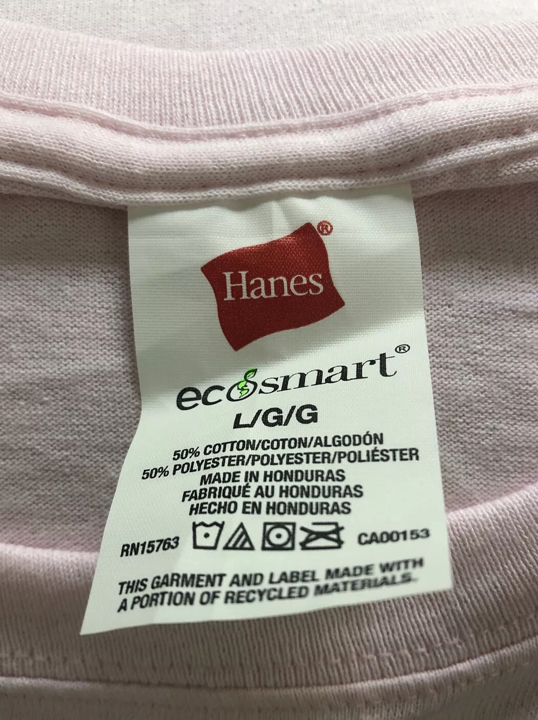 Hanes Men's Ecosmart Short Sleeve Tee Pale Pink Size Large gallery