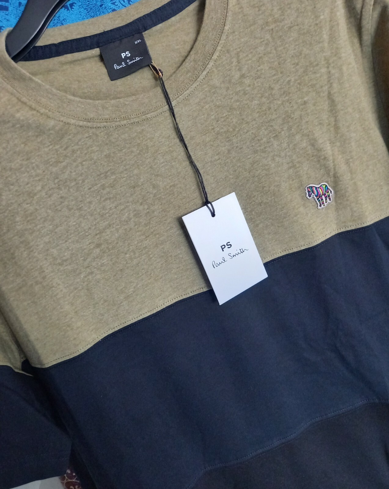 PS Paul Smith Colour Block Black/Navy/Olive T-shirt (multiple sizes available) gallery