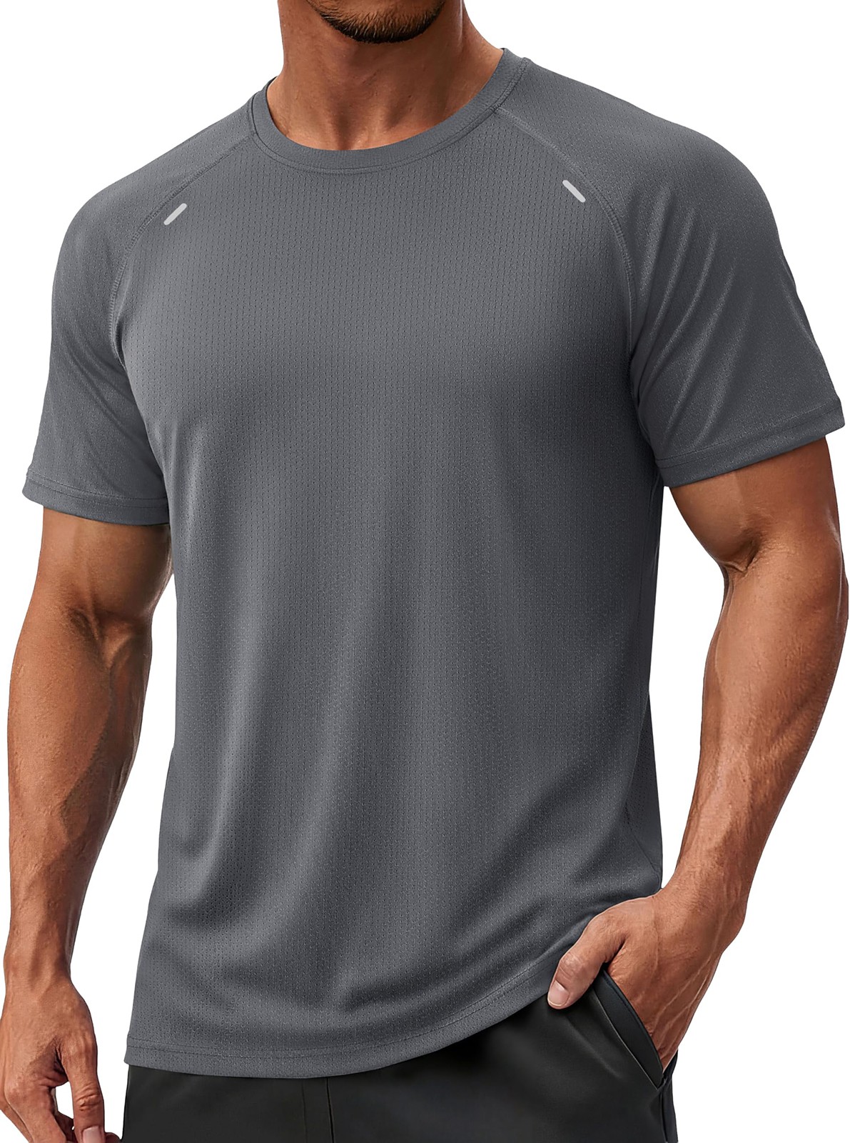 Men's Workout Shirts Athletic Quick Dry Mesh Short Sleeve Shirt Running Gym Tops gallery